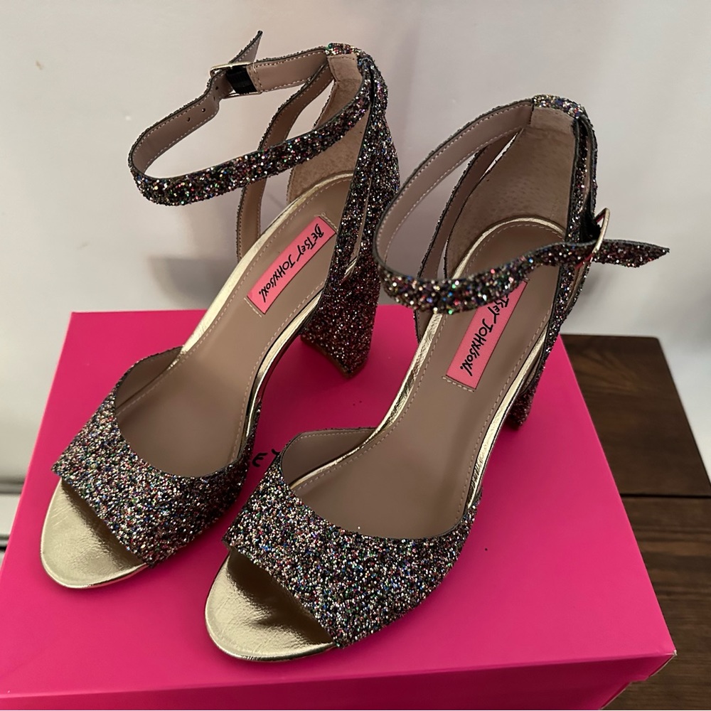 Betsey Johnson Glissten shoes in rainbow